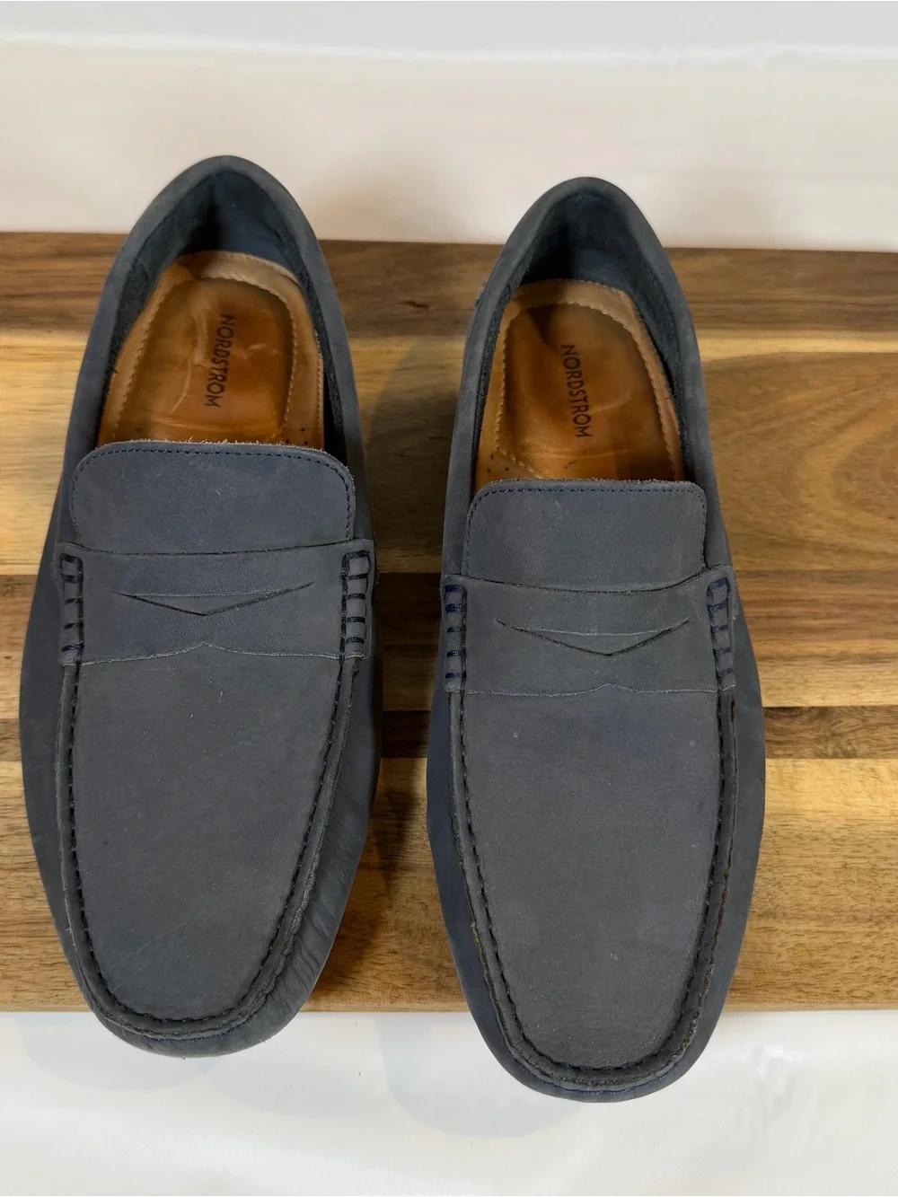Nordstrom Men's Navy Penny Loafers Driving Shoes size 9 M
